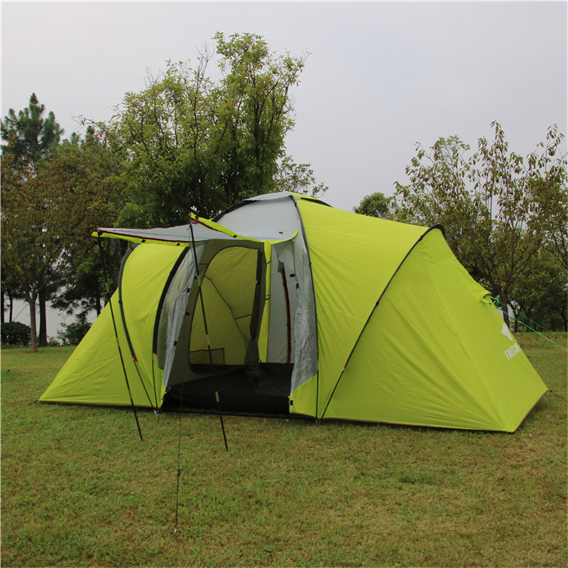 High Quality Double Layer Family Camping outdoor waterproof tent Two Bedrooms One Living room For 3-4 Season