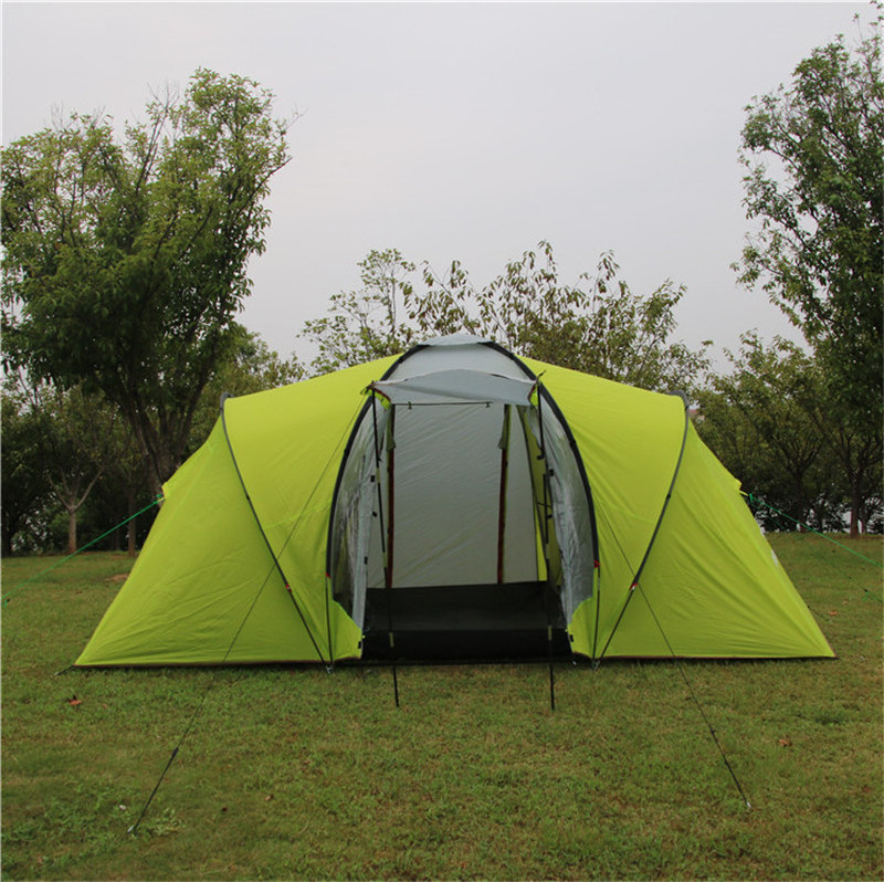 High Quality Double Layer Family Camping outdoor waterproof tent Two Bedrooms One Living room For 3-4 Season