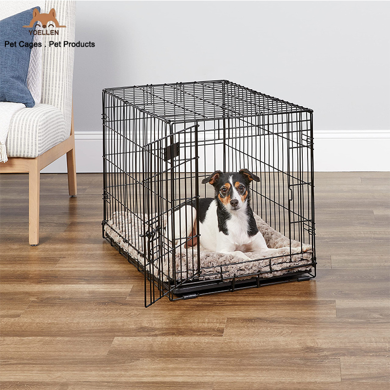 YOELLEN Wholesale 18 24 30 36 42 48 inches Heavy Duty Pet Cage Collapsible Dog Cat Rabbit Puppy Folding Crate