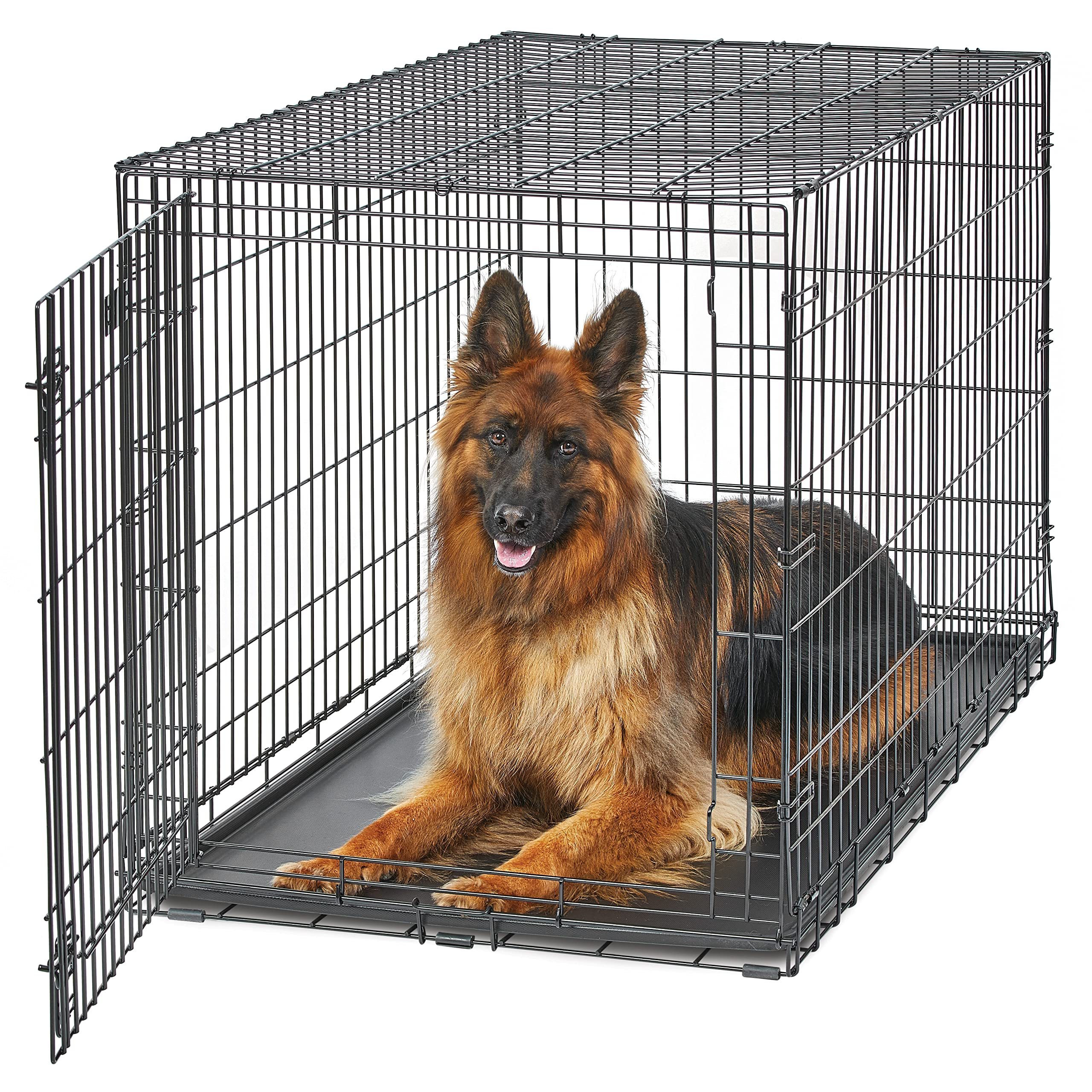 BIG STOCK Single door sturdy foldable black metal house kennels crate 18/24/30/36/42/48 inch pet dog cage for sale