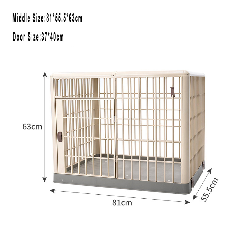 Home Small Skylight Pet Kennel Movable Universal Wheel Kennel Resin Lock Buckle Then Install Plastic Kennel