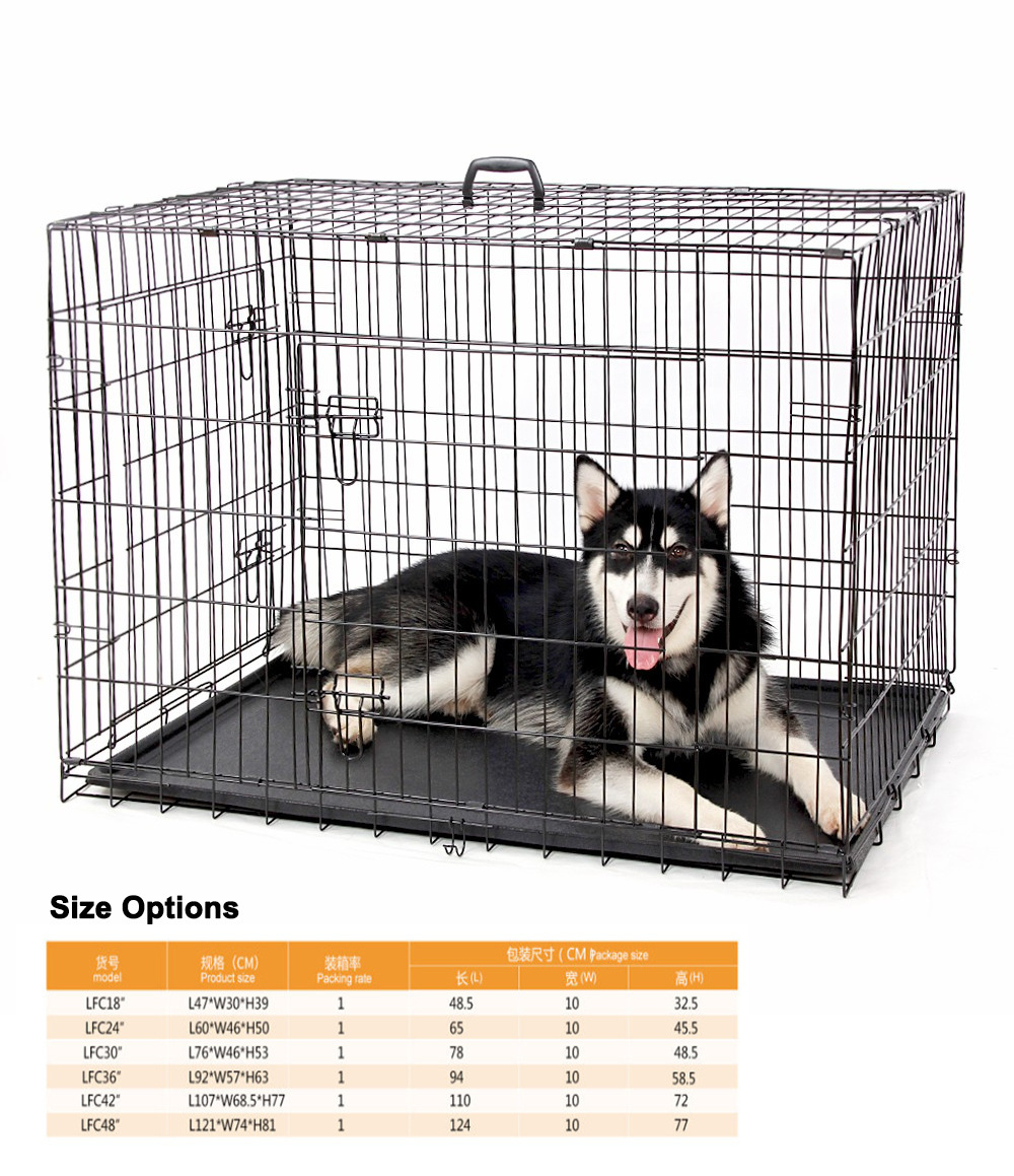 YOELLEN Wholesale 18 24 30 36 42 48 inches Heavy Duty Pet Cage Collapsible Dog Cat Rabbit Puppy Folding Crate