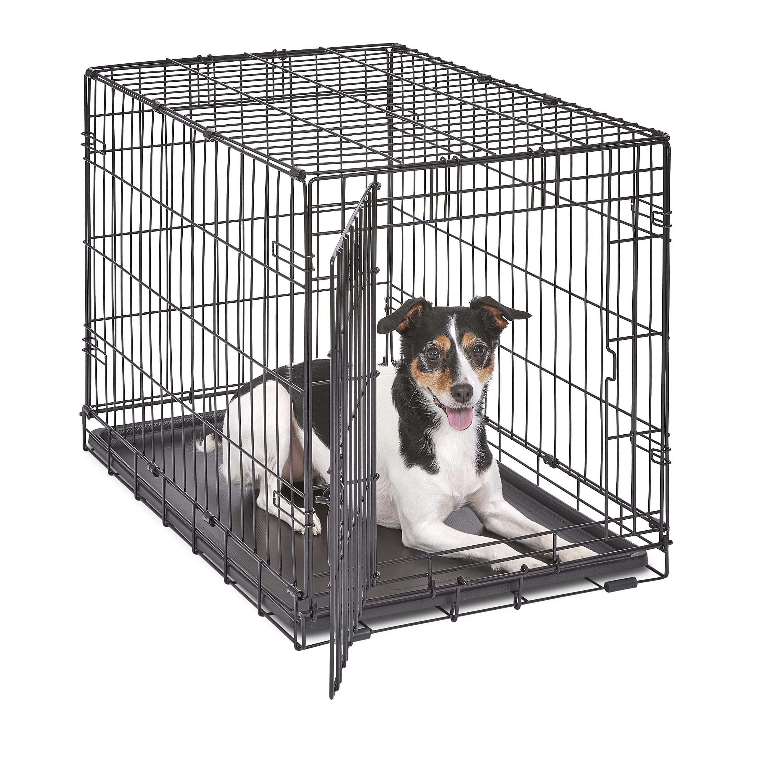 Yollen Wholesale 36 inches foldable sturdy indoor outdoor black metal  house dog kennels crate pet cage for large dog