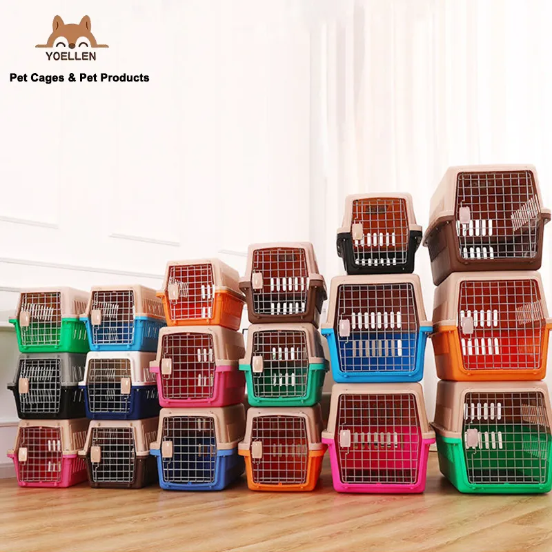 Factory Wholesale Pet supplies Convenient PP Plastic Pet Dog Transport box pet Air carriers