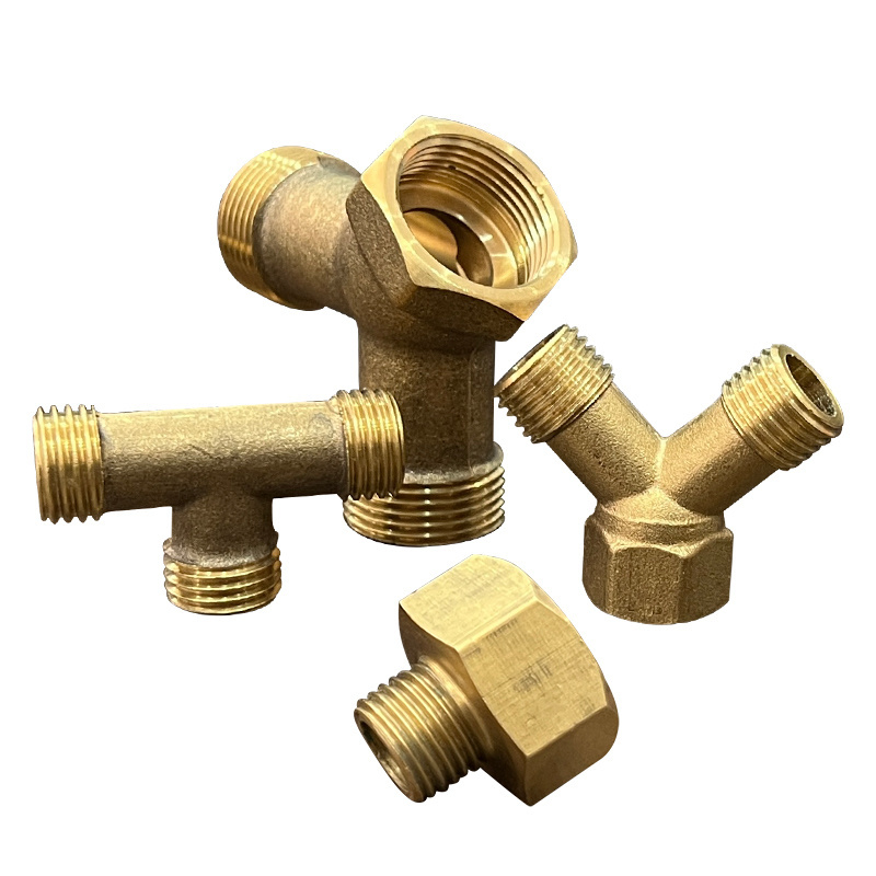 Heat resistant Y/T/straight shape tube connector fittings copper brass water pipe joint