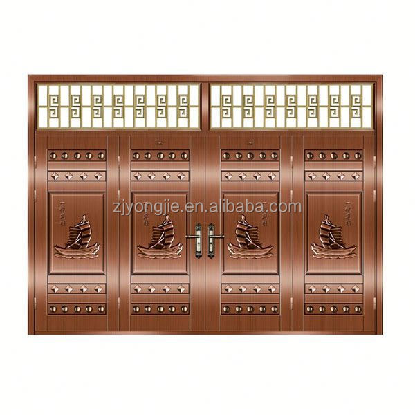 ABYAT New Design Imitated Copper Steel Door Arched Double Imitate Copper Door