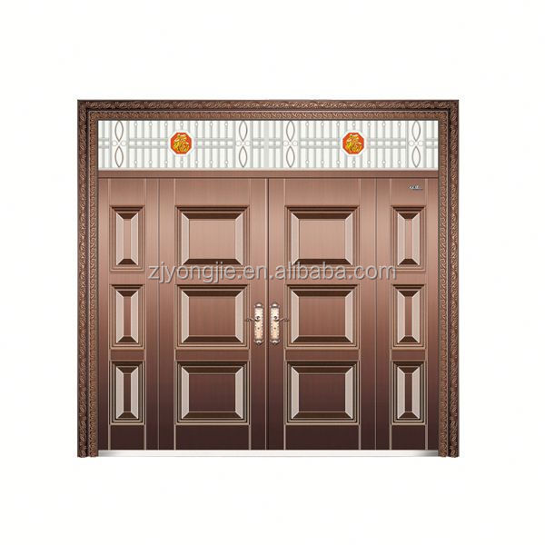 ABYAT New Design Imitated Copper Steel Door Arched Double Imitate Copper Door