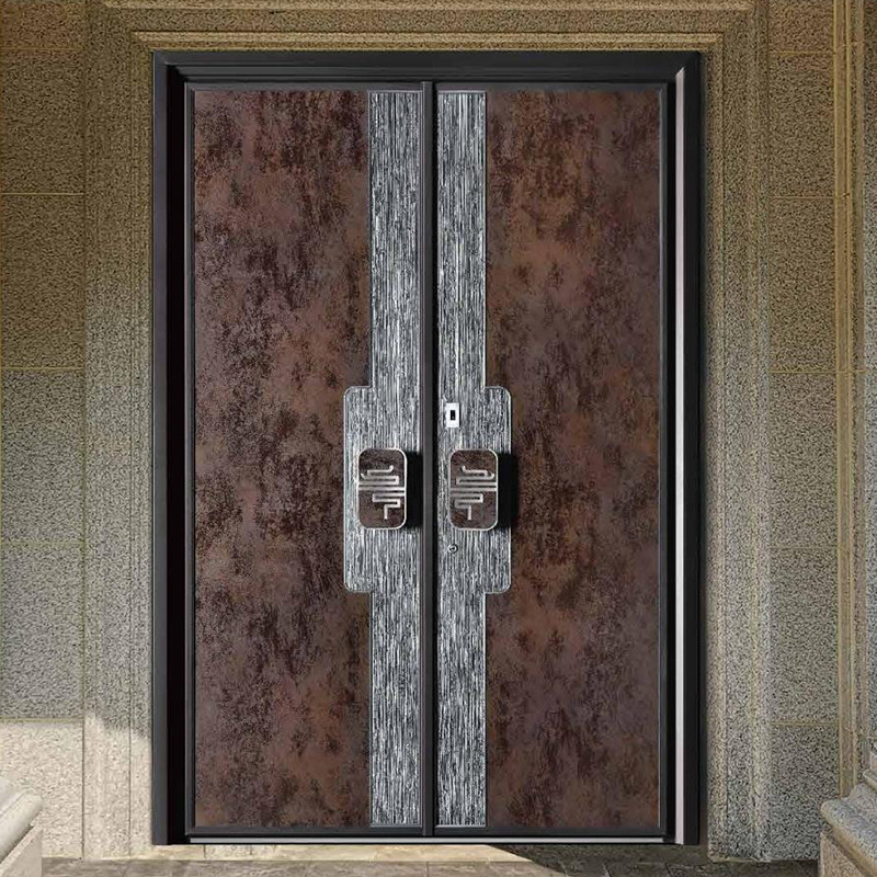 ABYAT Entrance Double Exterior Security Steel Door Hotel Steel Prehung Entry Doors