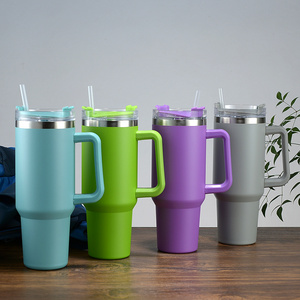 water bottle 40 oz tumbler With Handle For Hot Print Blank Holographic Rainbow Color Stainless Steel Cup with straw lid