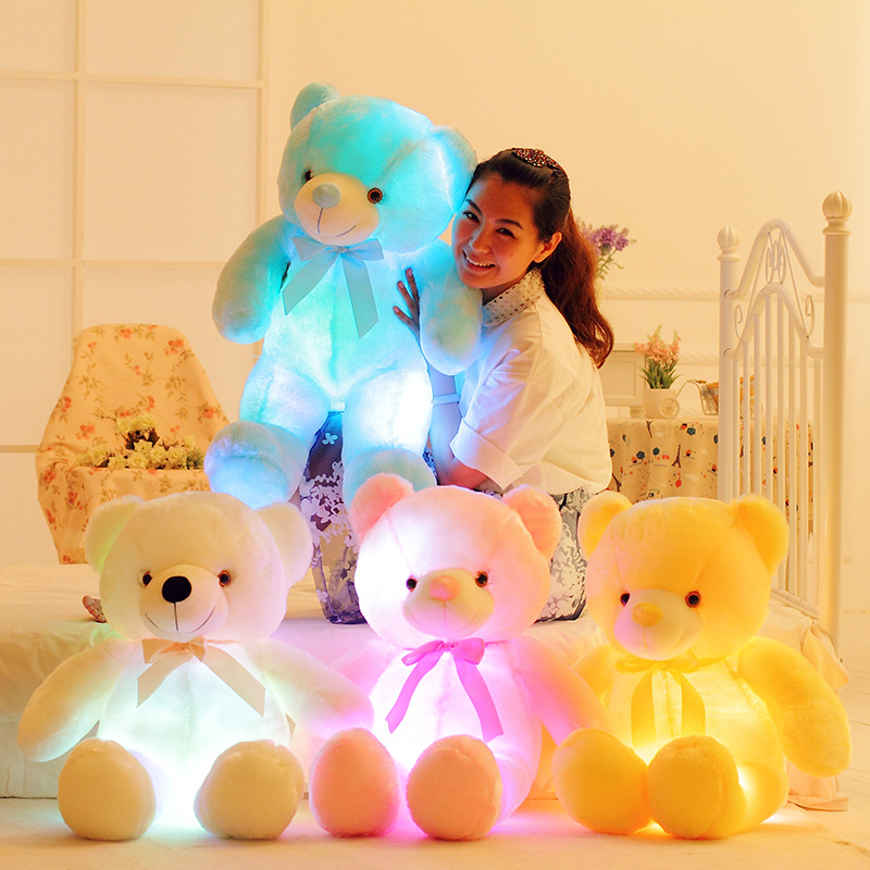 Led Teddy Bear 30cm Plush Teddy Bear Stuffed Animal Colorful Plushie Toy Peluches Light Up Led Teddy Bear For Valentine