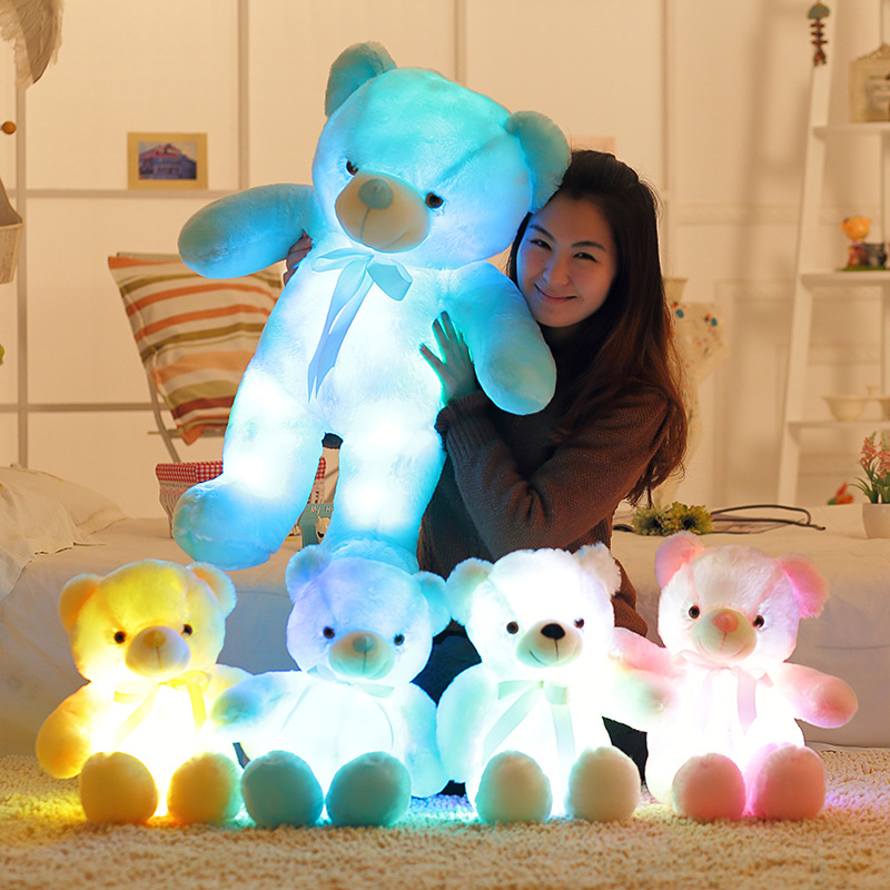 Led Teddy Bear 30cm Plush Teddy Bear Stuffed Animal Colorful Plushie Toy Peluches Light Up Led Teddy Bear For Valentine