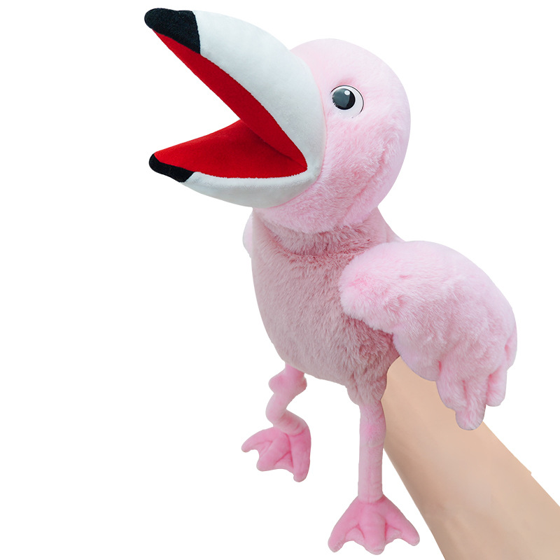 New arrival plush toys parrot hand puppet children's educational doll prop bird finger puppet wholesale