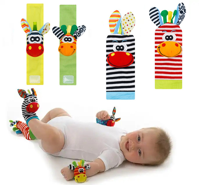 Infant Baby Socks Rattle Wrist Rattle and Foot Socks 0~36 Months Shoes Baby Socks Rattles