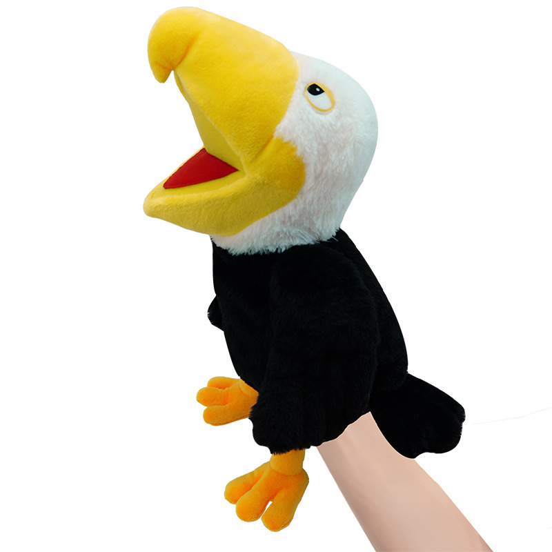 New arrival plush toys parrot hand puppet children's educational doll prop bird finger puppet wholesale