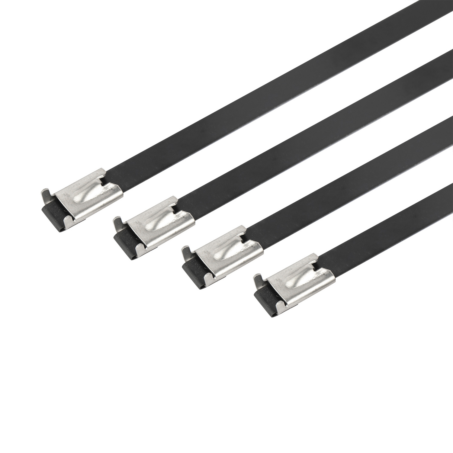 Fireproof self lock L type black stainless steel zip cable tie