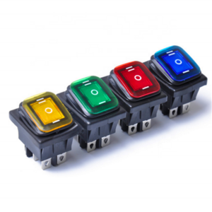 Waterproof 6 Pin 3 Positions Lighted Rocker Toggle Switch