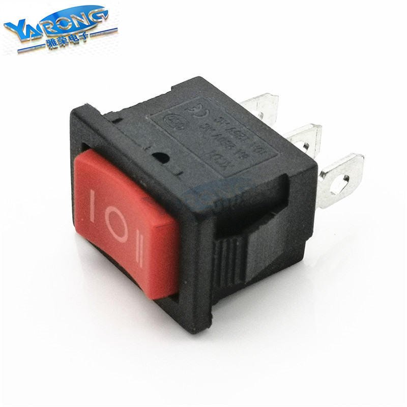 KCD1 SPST 3 Pin 3 Position Rocker Switch 21*15MM ON-OFF-ON  Boat Switches  Solid  red