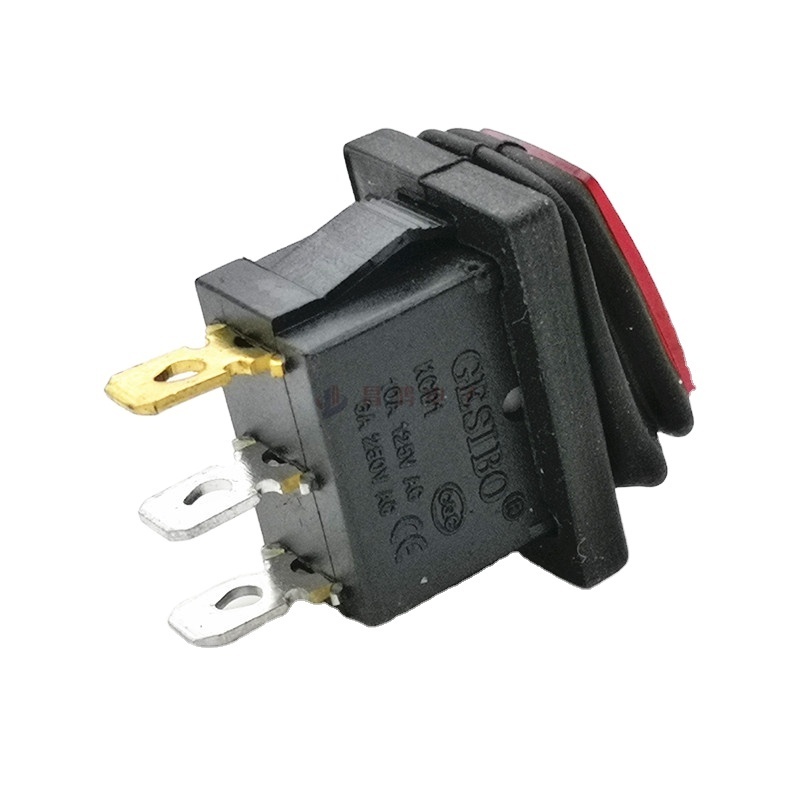 KCD1 water proof switch 10A 125VAC ON OFF 3PIN 2position Waterproof Mini 12V Rocker Switch With Solder Terminal