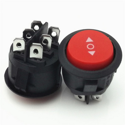 KCD1 10A 125VAC 6 Pin KCD1 ON OFF ON Round DPDT Rocker Switch