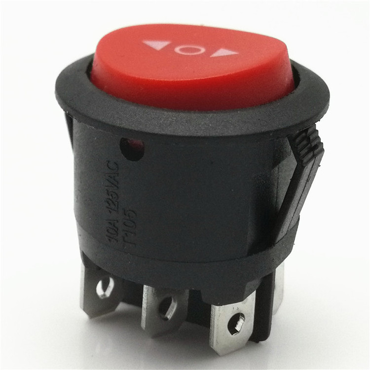 KCD1 10A 125VAC 6 Pin KCD1 ON OFF ON Round DPDT Rocker Switch