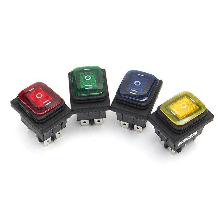 Waterproof 6 Pin 3 Positions Lighted Rocker Toggle Switch