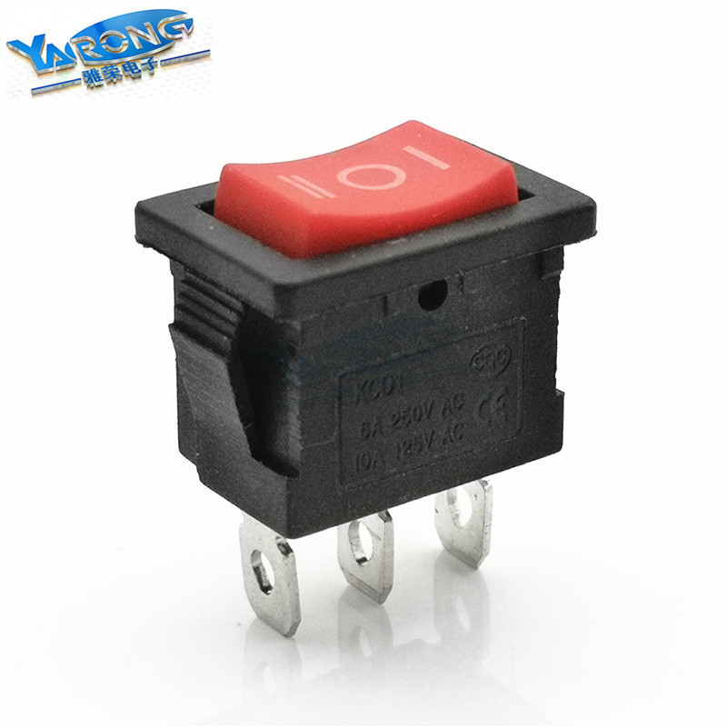 KCD1 SPST 3 Pin 3 Position Rocker Switch 21*15MM ON-OFF-ON  Boat Switches  Solid  red