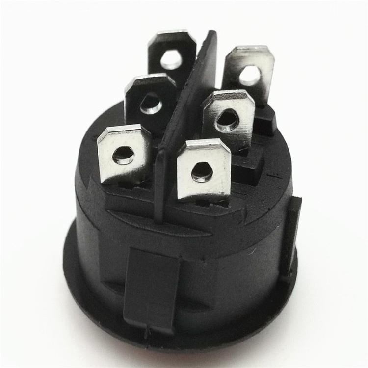 KCD1 10A 125VAC 6 Pin KCD1 ON OFF ON Round DPDT Rocker Switch