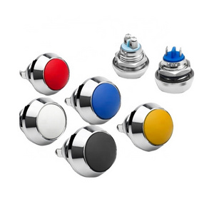 12mm Ball Round Head Reset Screw Feet Waterproof Metal Push Button Switch 3A 220V Car Auto Horn Door Bell Swtichs