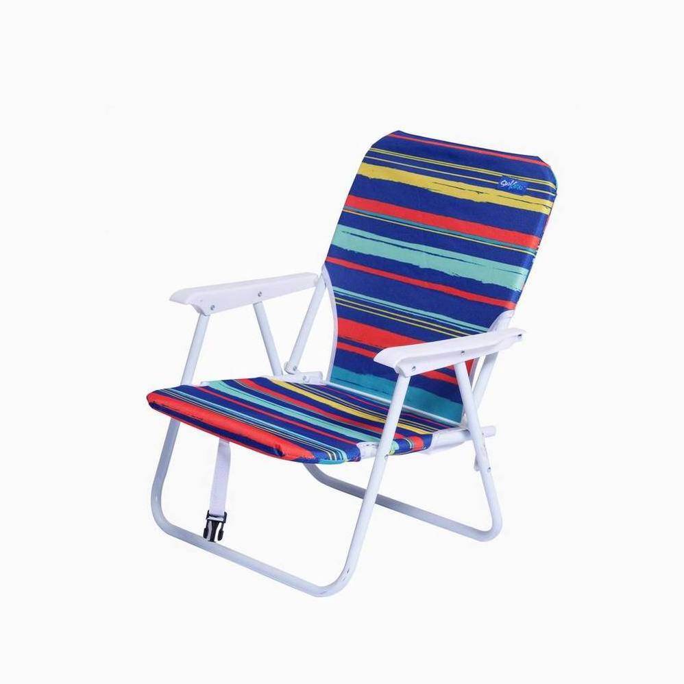 Wholesale Waterproof Custom Design Logo Printed Outdoor Beach Chair Restaurant Miniature Beach Chair with Back Support