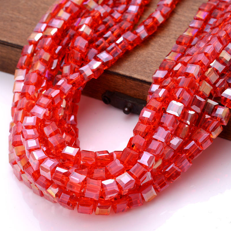 Cheap Yiwu Crystal Beads Factory Faceted Crystal Cube Glass Beads For Decorating Loose Glass Beads For Jewelry Making