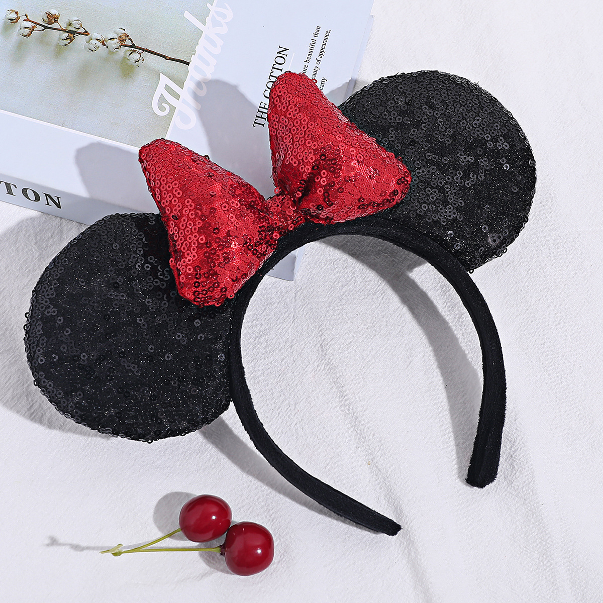 Factory Directly Full Sequins Cute Mouse Headband Sequined Bow Hair Accessories Children Mickey Ears Hairpin For Women Girls