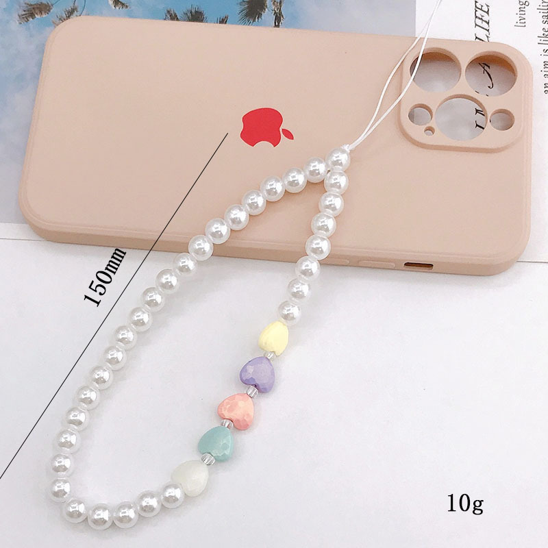 2024 Fashion Pearl Bow Tie Beaded Phone Charm For Women Cellphone Strap Beaded Diy Acrylic Phone Chain Butterfly Pearl Keychain