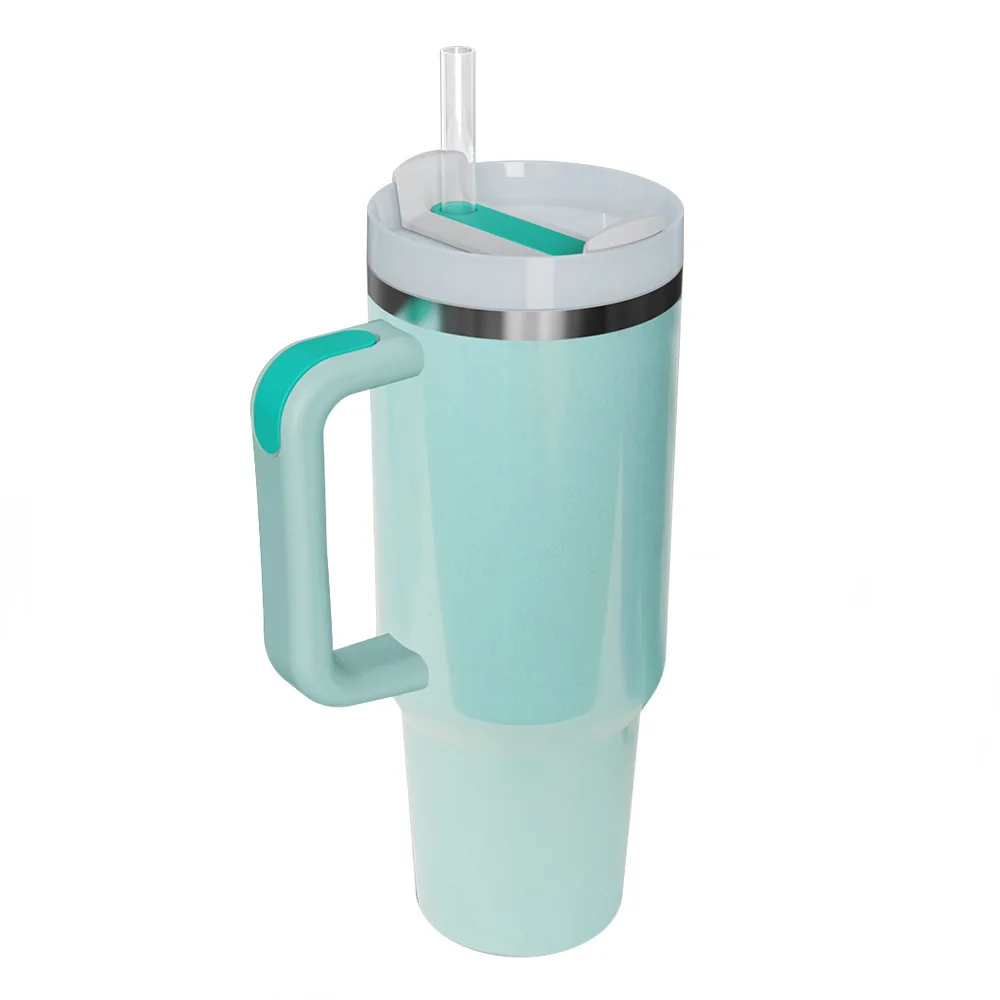 Wholesale 40 oz travel mug water bottle with straw and handle 40oz stainless steel Tumbler