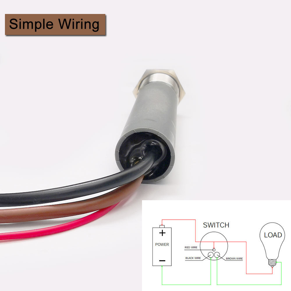 Push Spring Return 15a 20a 316ss Metal  Latching auto marine led 12v blue push button switch