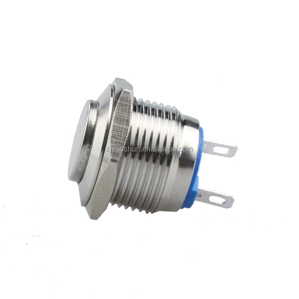 16mm Momentary Switches 2PIN automatic door high head Metal  push button switch