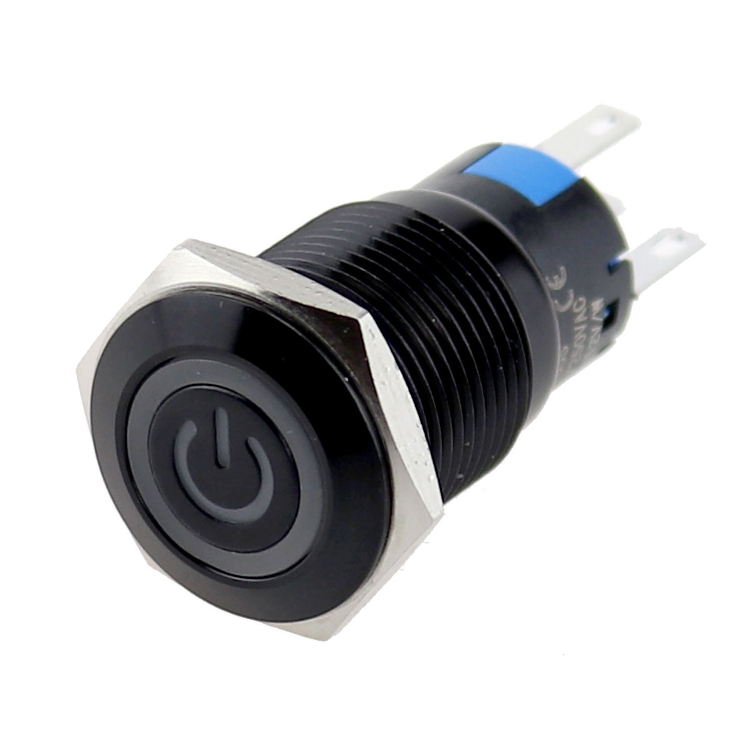 16mm push to start 5a 250v roller shutter garage led on-off power symbol White push button 12v lamp automotive switch