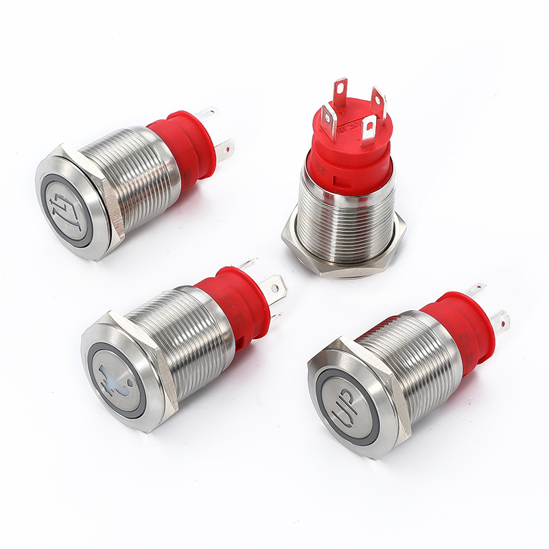 IP67 Marine Silent  logo with light  heavy duty 20a 15a waterproof metal push button switch