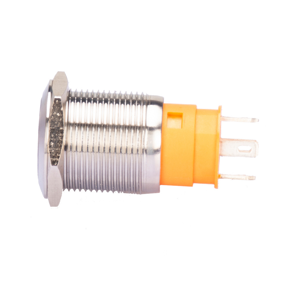 19mm large Current 20a Stainless Steel Tri-color led rgb momentary waterproof switch push button