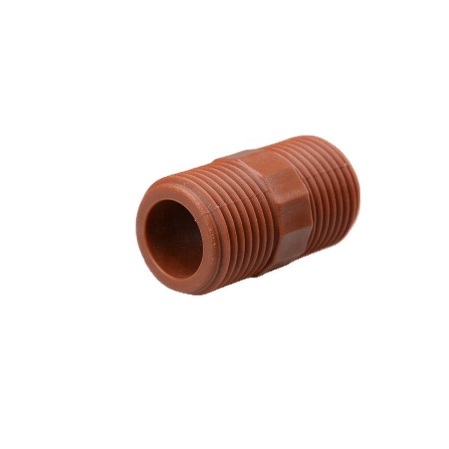 Professional manufacturer pph pipe specially design plastic hose pph fitting coffee color male thread coupling for home