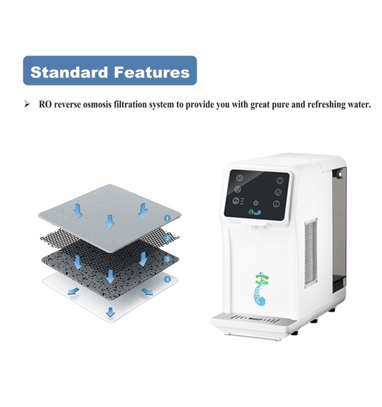 Efficient Non Installation Tabletop Household Filtration Water Purification System Water Dispenser