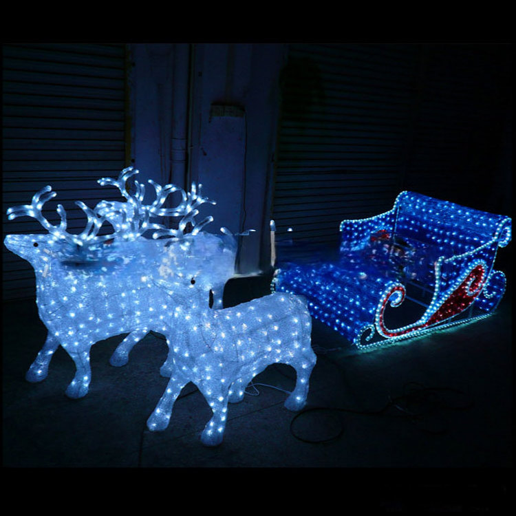 wholesale waterproof 3d 110v animal sculpture reindeer deer led motif lights large