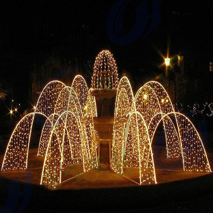 outdoor illuminated large christmas display bulbs lighted led fountain motif light for commer