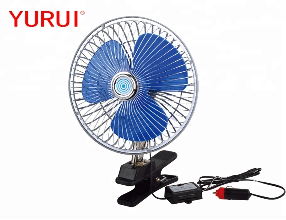 Car Fan DC 12v/24v metal and plastic guard 2-speed switch dc car fan mini car fan with clip