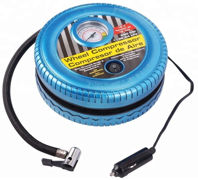 250V tire pump plastic tyre inflator DC 12V air compressor for truck