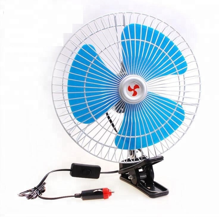 12V car cooling fan electric car fan small car fan with half safety metal guard