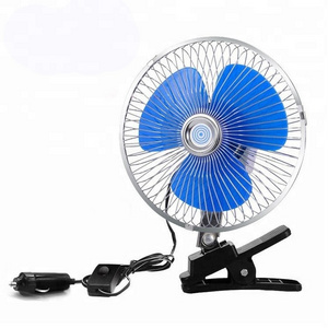 Car Fan DC 12v/24v metal and plastic guard 2-speed switch dc car fan mini car fan with clip