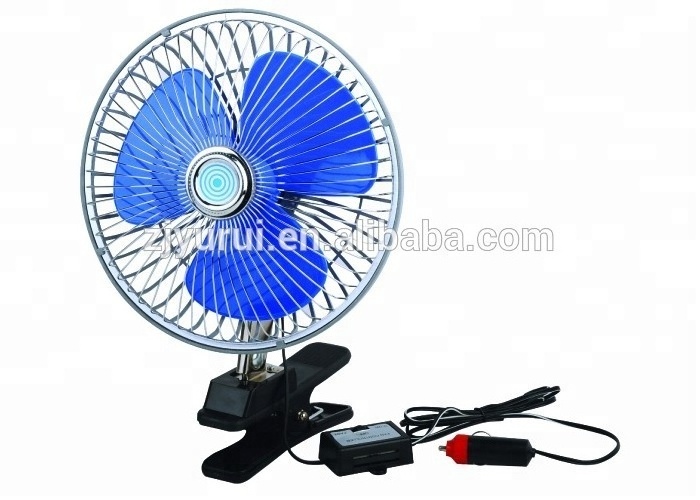 Car Fan DC 12v/24v metal and plastic guard 2-speed switch dc car fan mini car fan with clip