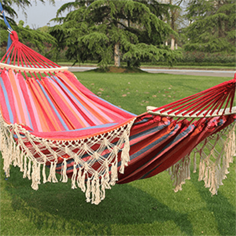 Outdoor Leisure Hammock Cotton Hammock With Tassel Brazilian Macrame