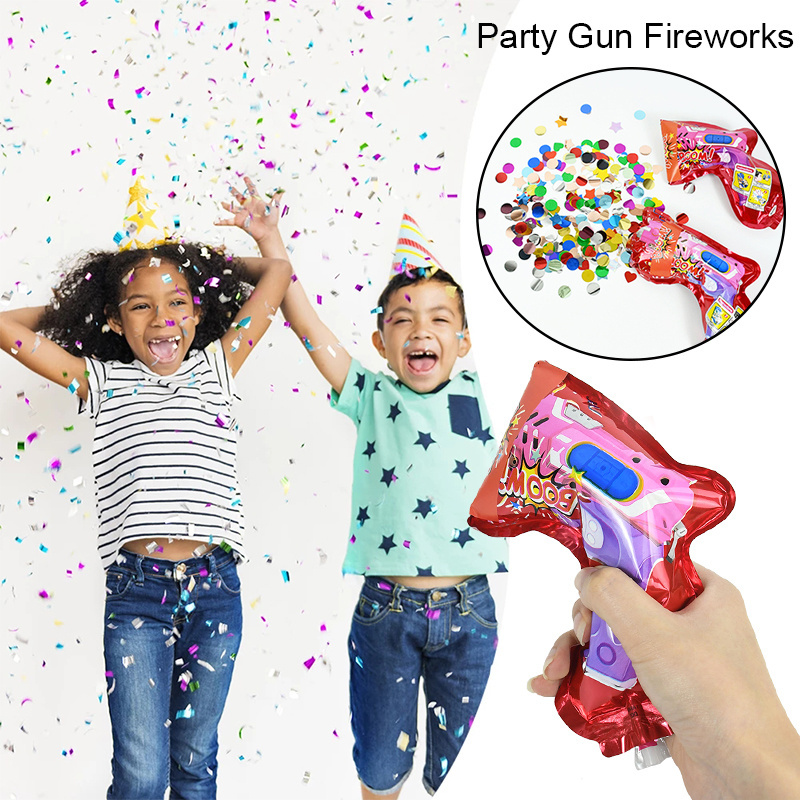 Wedding Birthday Confetti Poppers Inflatable Firework Gun Foil Balloons For New Year Christmas Party Supplies Kids Toys