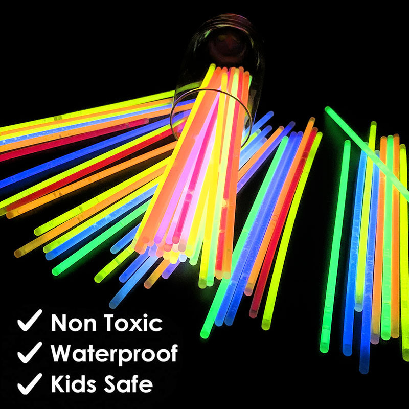 100 Pcs Party Fluorescence Light Glow Sticks Bracelets Necklaces Neon For Wedding Party Glow Sticks Colorful Glow Stick